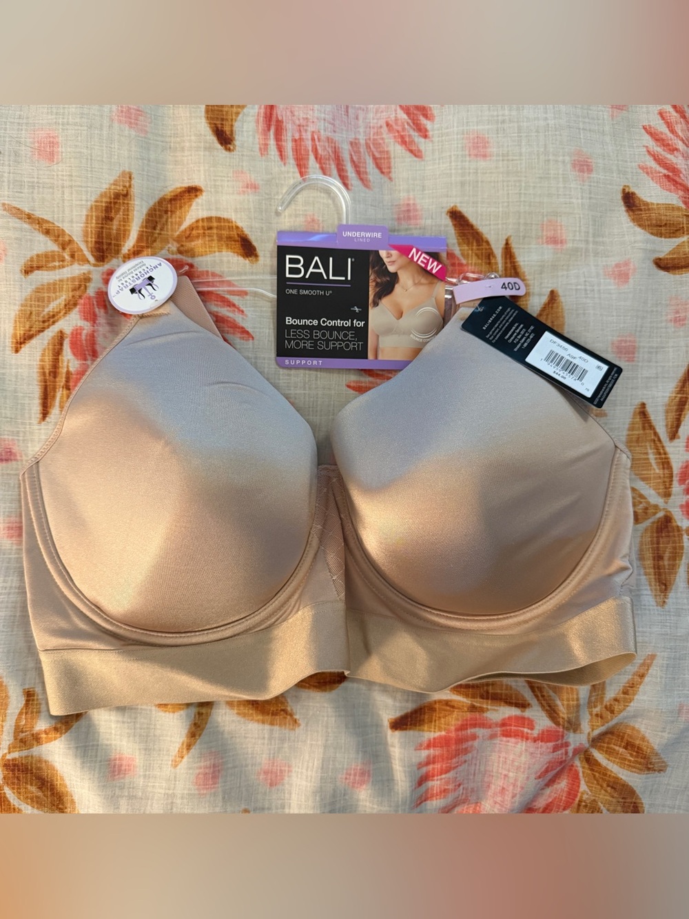 Bali Smooth Nude Underwire Support Bra - Light Beige Size 40D